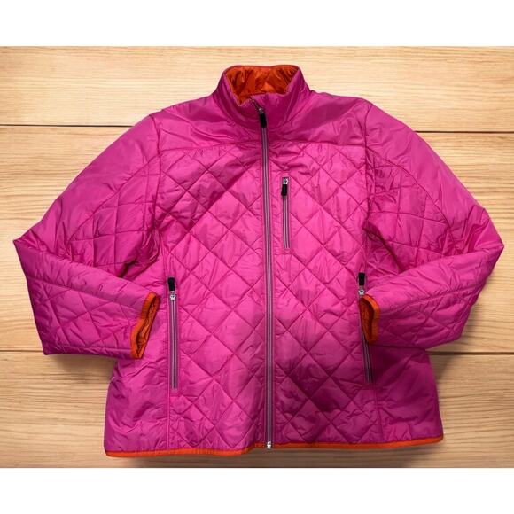 Land’s End Girls Quilted Coat Size Large 12/14 Pink - Picture 1 of 7